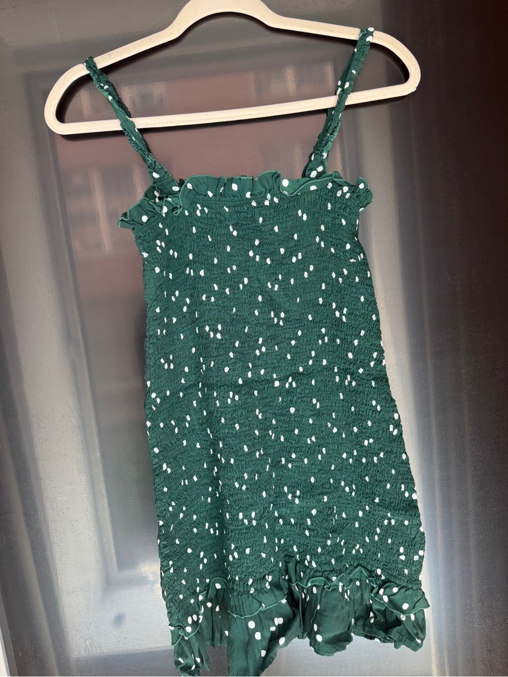 Faithfull the Brand Green Polka Dot Ruffle Mini Dress - Picture 6 of 10